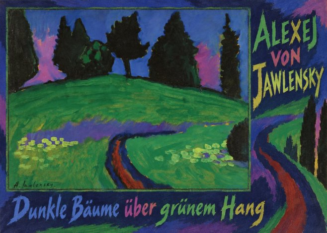 Alexej von Jawlensky Dunkle Bäume Über Grünem Hang No1 - Plakat
