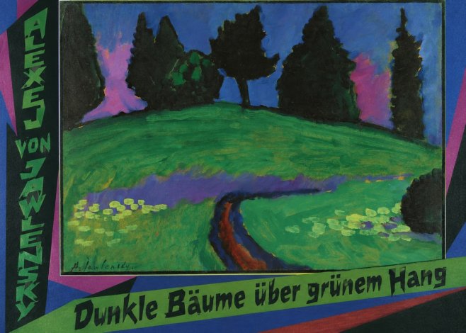 Alexej von Jawlensky Dunkle Bäume Über Grünem Hang No5 - Plakat