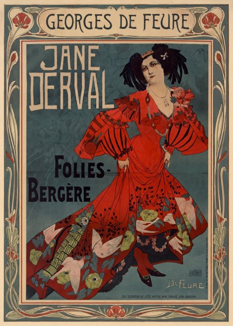 Georges de Feure Jane Derval - Folies-bergère I No1 - Plakat