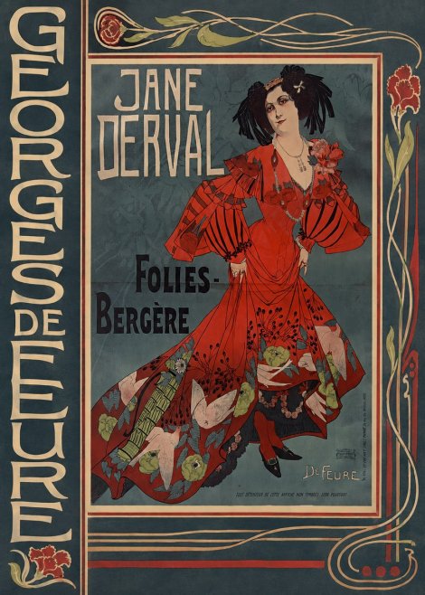 Georges de Feure Jane Derval - Folies-bergère I No3 - Plakat