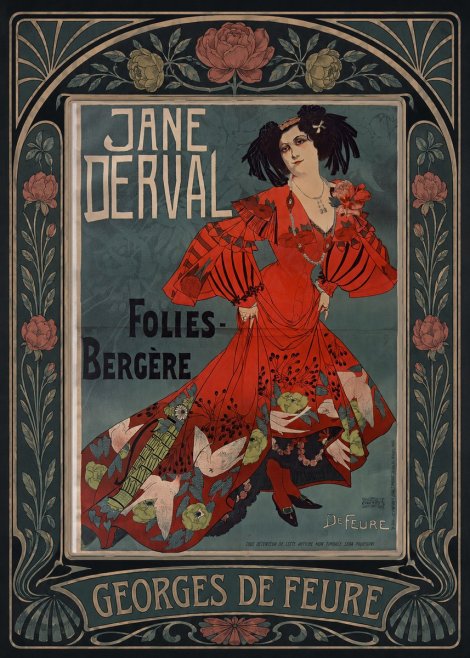 Georges de Feure Jane Derval - Folies-bergère I No5 - Plakat
