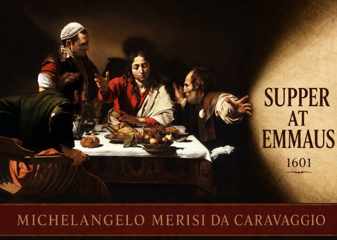 Michelangelo Merisi da Caravaggio Supper at Emmaus No4 - Plakat