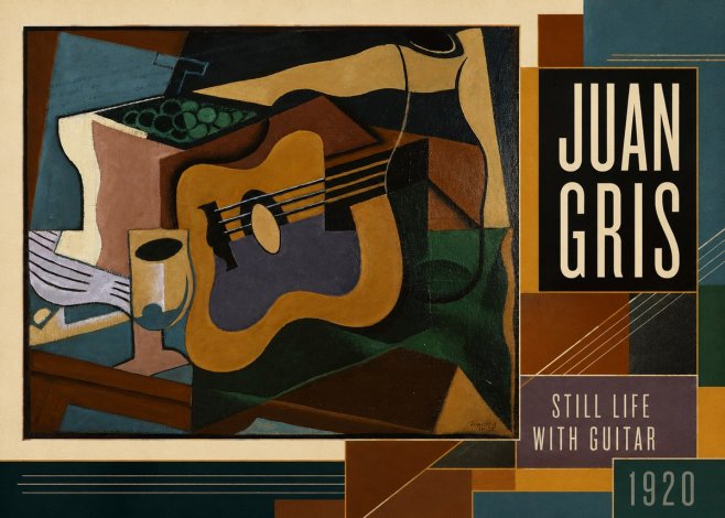 Juan Gris Still Life with Guitar No3 - Plakat