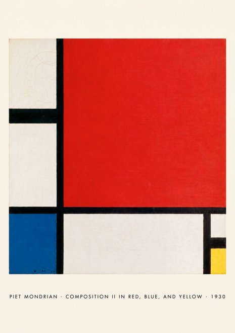 Piet Mondrian Composition Ii in Red, Blue, and Yellow No5 - Plakat