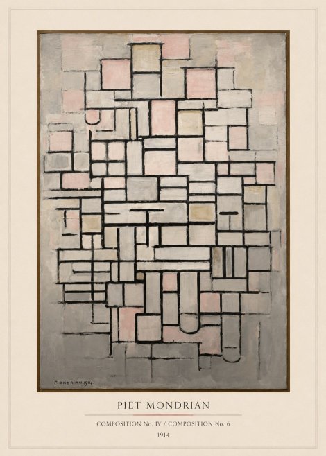 Piet Mondrian Composition No. Iv / Composition No. 6 No5 - Plakat