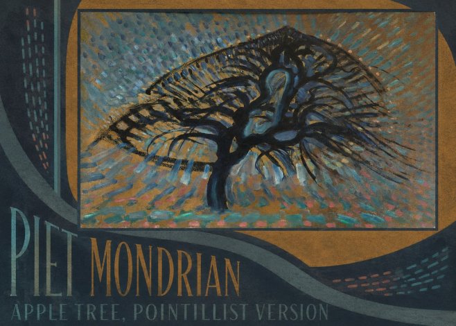 Piet Mondrian Apple Tree, Pointillist Version No3 - Plakat