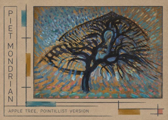 Piet Mondrian Apple Tree, Pointillist Version No4 - Plakat