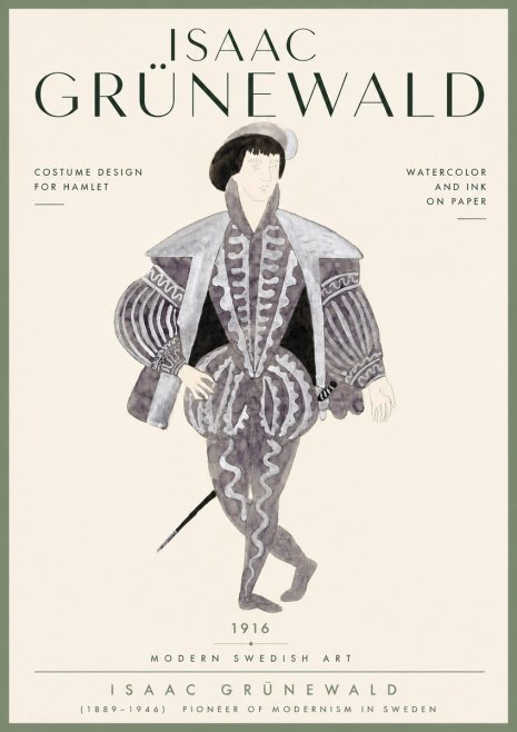 Isaac Grünewald Costume Design for Hamlet No4 - Plakat