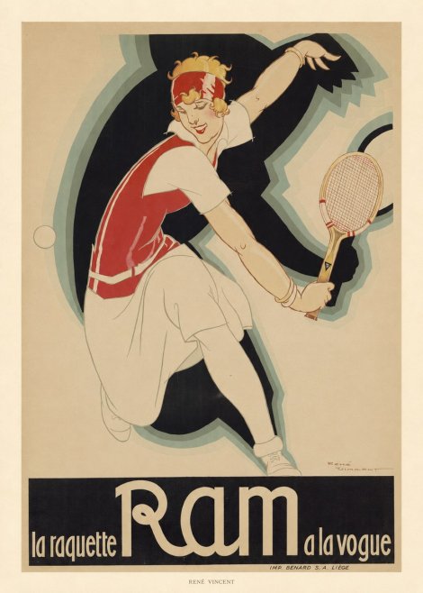 René Vincent Ram La Raquette À La Vogue No6 - Plakat