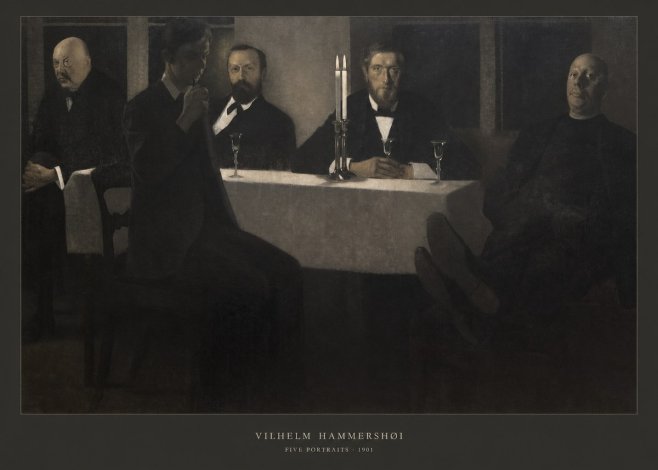 Vilhelm Hammershøi Five Portraits I No6 - Plakat