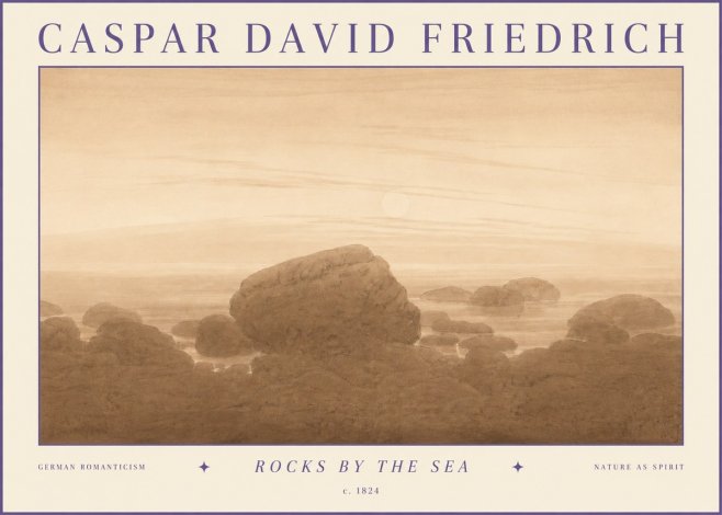 Caspar David Friedrich Rocks by the Sea No3 - Plakat