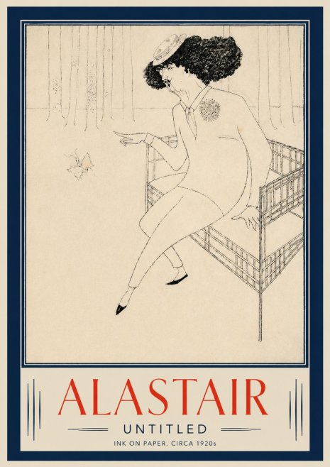 Alastair Lady with Butterfly No5 - Plakat