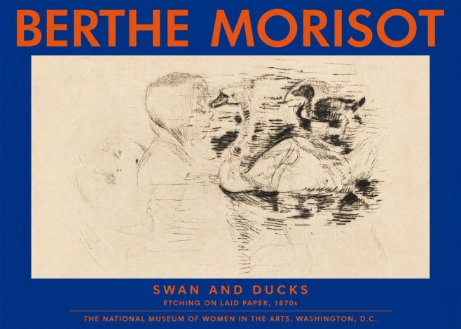 Berthe Morisot Swan and Ducks No3 - Plakat