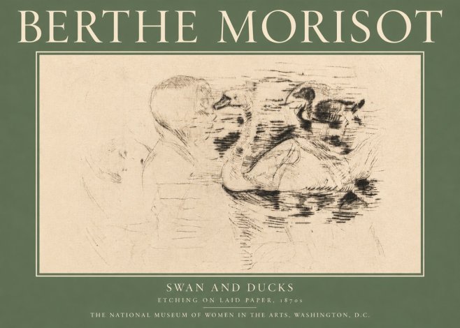Berthe Morisot Swan and Ducks No5 - Plakat
