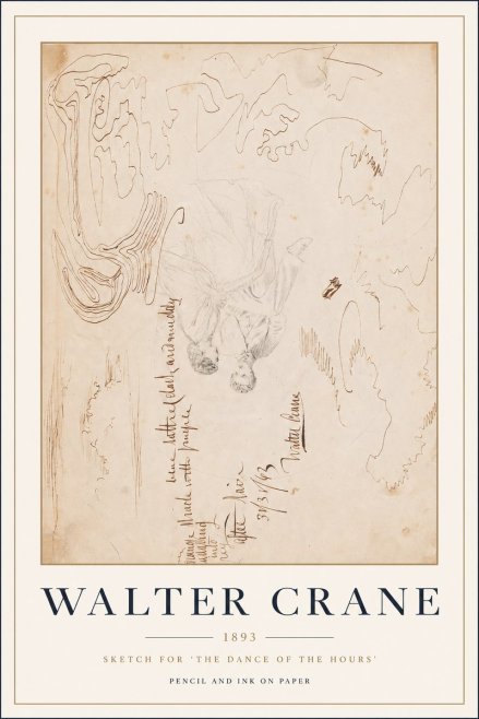 Walter Crane Sketch for 'the Dance of the Hours' No3 - Plakat
