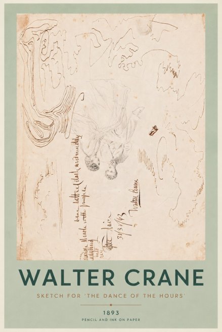 Walter Crane Sketch for 'the Dance of the Hours' No4 - Plakat