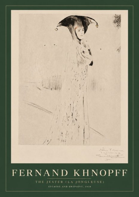 Fernand Khnopff The Jester (La Jongleuse) No3 - Plakat