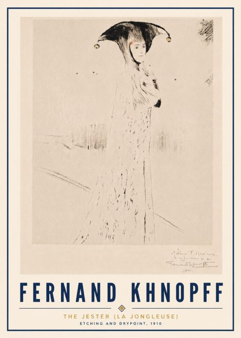 Fernand Khnopff The Jester (La Jongleuse) No5 - Plakat