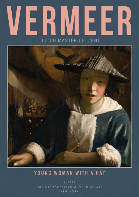 Vermeer Young Woman with a Hat No4 - Plakat