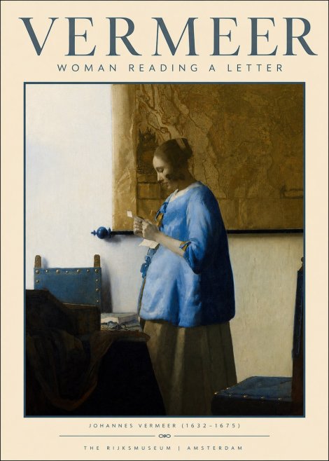 Vermeer Woman Reading a Letter No2 - Plakat