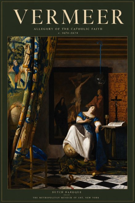 Vermeer Allegory of the Catholic Faith No6 - Plakat