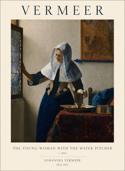 Vermeer The Young Woman with the Water Pitcher No1 - Plakat
