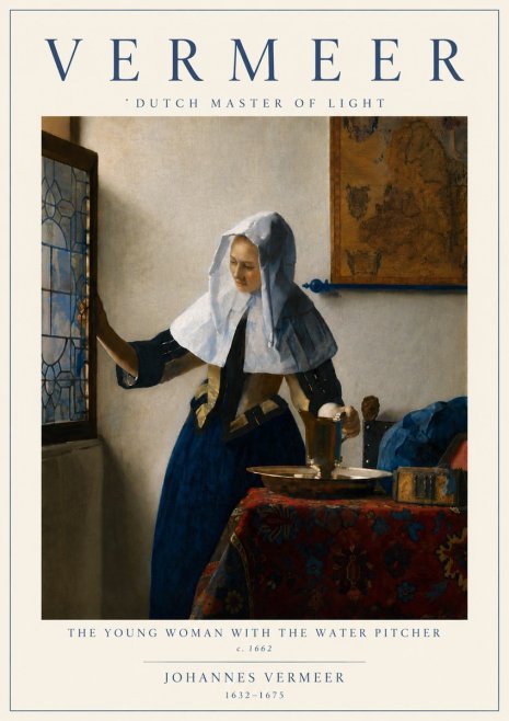 Vermeer The Young Woman with the Water Pitcher No6 - Plakat