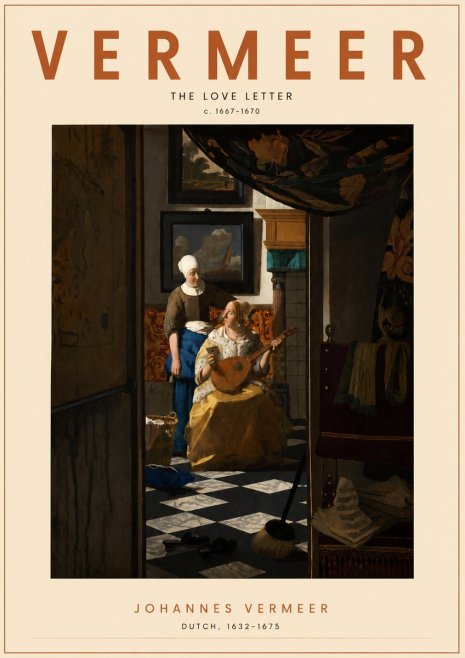 Vermeer The Love Letter No4 - Plakat