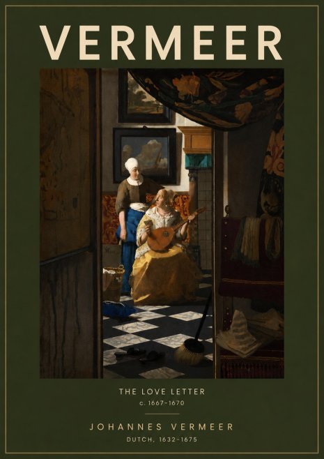 Vermeer The Love Letter No5 - Plakat