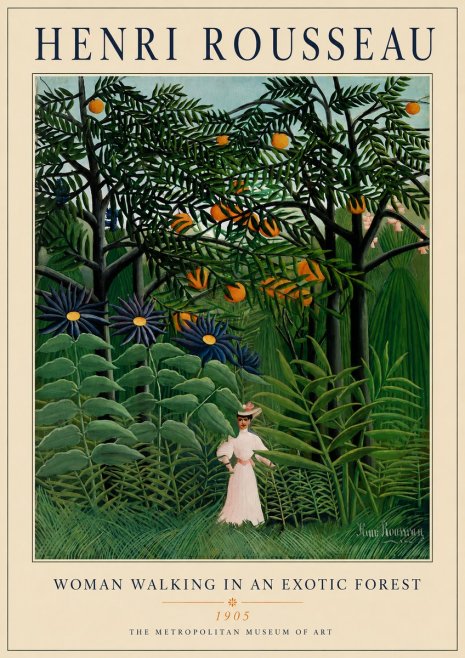 Rousseau Woman Walking in an Exotic Forest No4 - Plakat