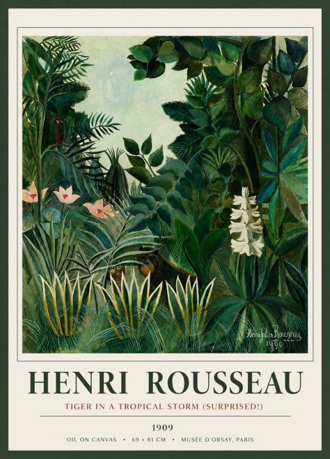 Rousseau Tiger in a Tropical Storm (Surprised!) No5 - Plakat