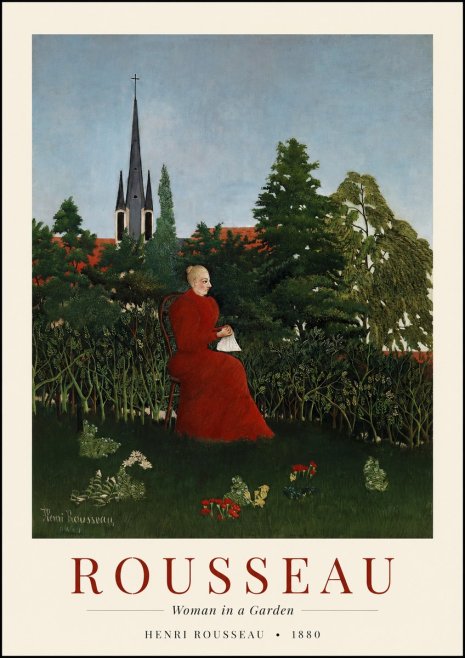 Rousseau Woman in a Garden No1 - Plakat