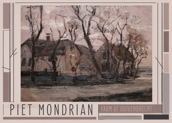 Piet Mondrian Farm at Duivendrecht No1 - Plakat