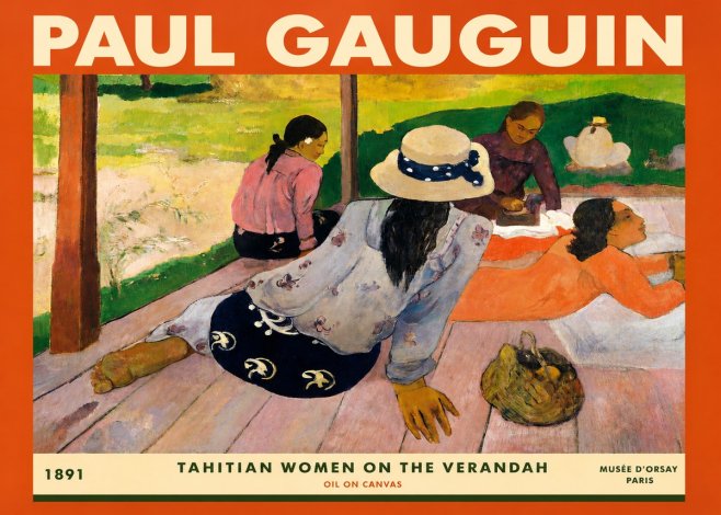 Paul Gauguin Tahitian Women on the Verandah No3 - Plakat