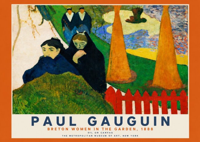 Paul Gauguin Breton Women in the Garden, 1888 No2 - Plakat