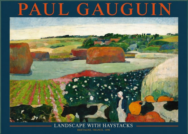 Paul Gauguin Landscape with Haystacks No2 - Plakat