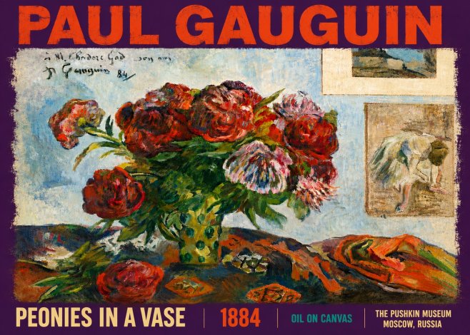 Paul Gauguin Peonies in a Vase No5 - Plakat