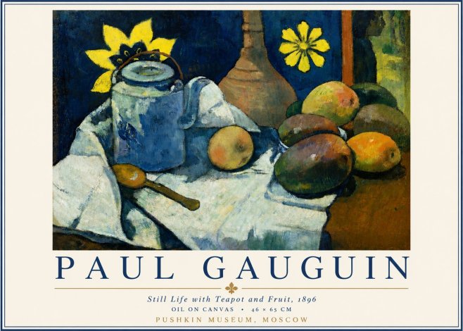 Paul Gauguin Still Life with Teapot and Fruit, 1896 No3 - Plakat