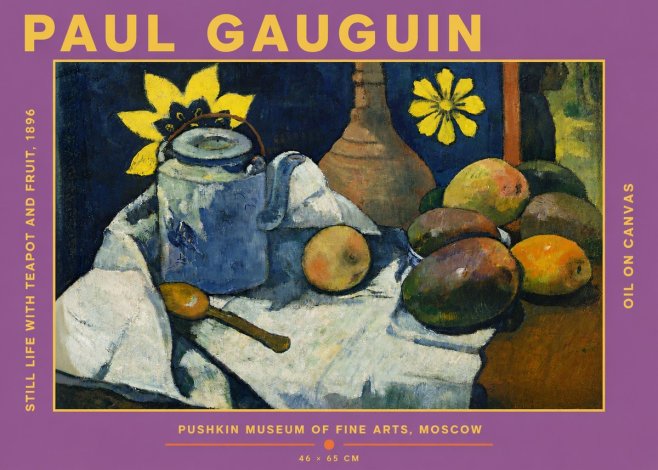 Paul Gauguin Still Life with Teapot and Fruit, 1896 No4 - Plakat