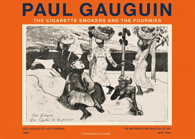 Paul Gauguin The Cigarette Smokers and the Fourmies No2 - Plakat