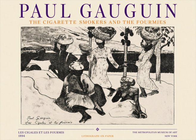 Paul Gauguin The Cigarette Smokers and the Fourmies No3 - Plakat