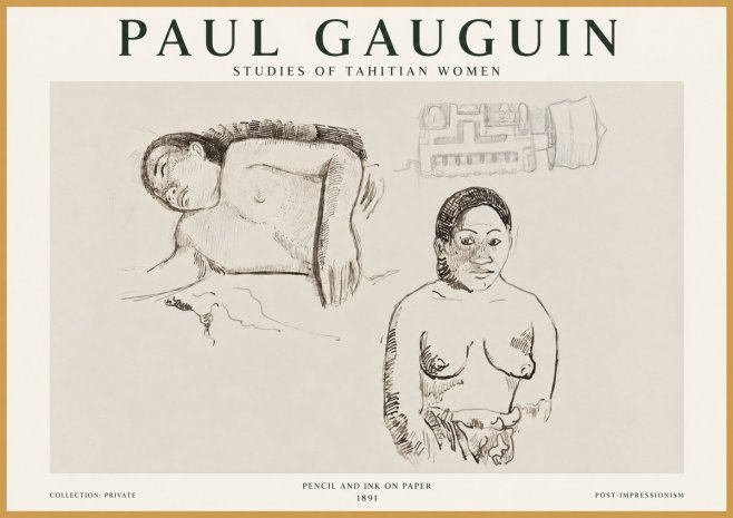 Paul Gauguin Studies of Tahitian Women No1 - Plakat