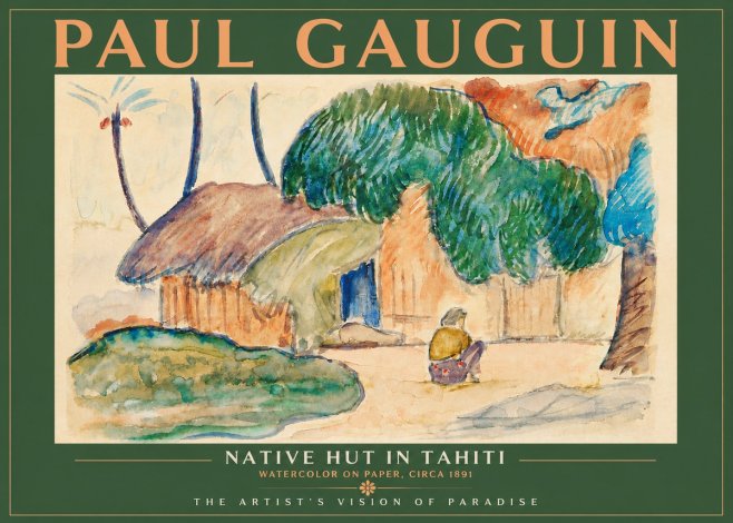 Paul Gauguin Native Hut in Tahiti No4 - Plakat