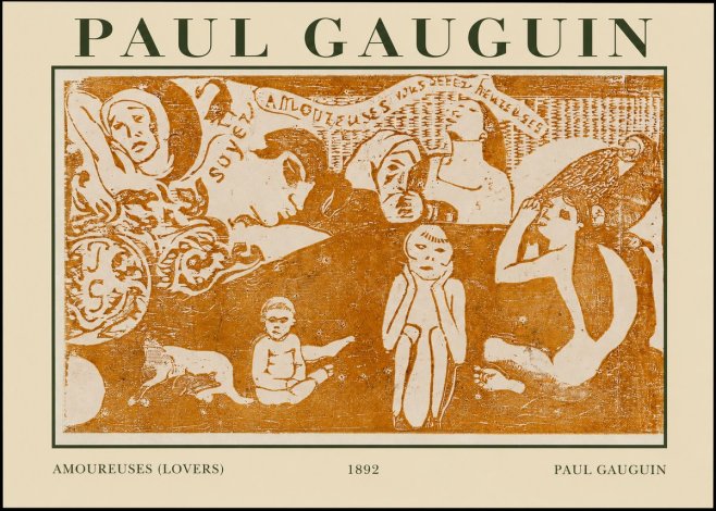 Paul Gauguin Amoureuses (Lovers) No1 - Plakat