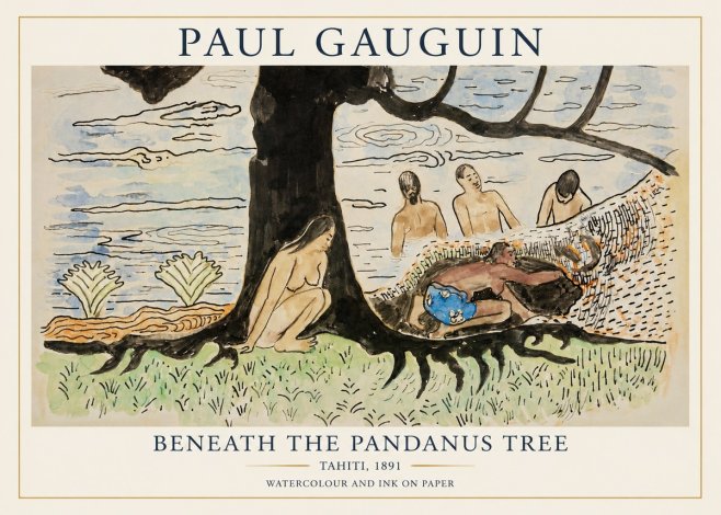Paul Gauguin Under the Pandanus Tree (Te Nave Nave Mahana) No6 - Plakat