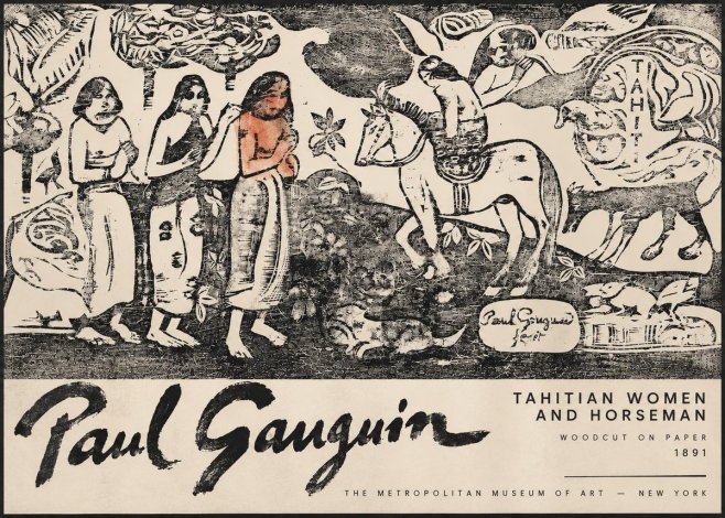 Paul Gauguin Tahitian Women and Horseman No3 - Plakat
