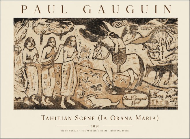 Paul Gauguin Tahitian Scene (Ia Orana Maria) No1 - Plakat