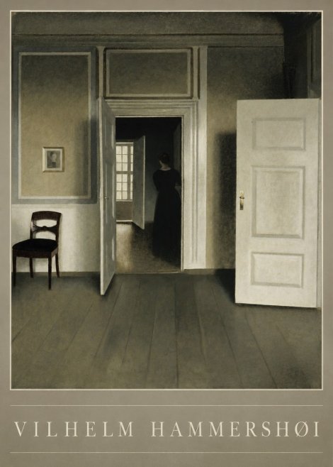 Vilhelm Hammershøi Interior with a Woman Seen from the Back No3 - Plakat