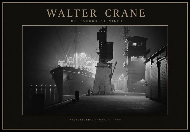 Walter Crane The Harbor at Night No1 - Plakat