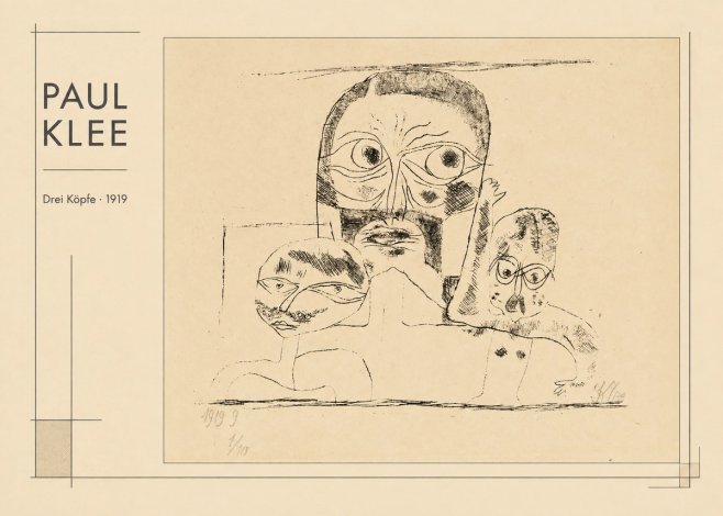 Paul Klee Drei Köpfe No1 - Plakat